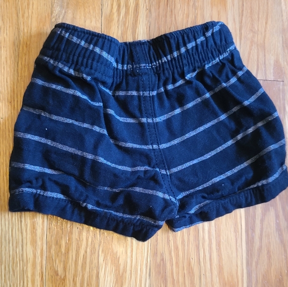 10 for $25 - Carter's Infant Boys Black with Gray Stripes Cotton Shorts - Picture 2 of 3